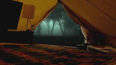 Rain on a tent