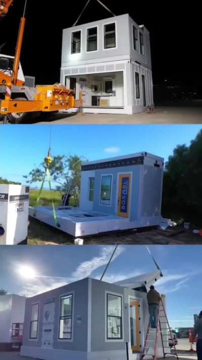 prefab room modules that can stack and connect. yes or no?