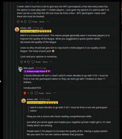 Most civil discussion b/w two ipl fans