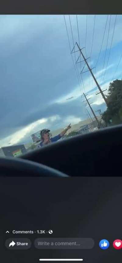 Crazy lady in my town trying to arrest drivers