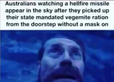 Australians when you throw a boomerang at their gravity harness