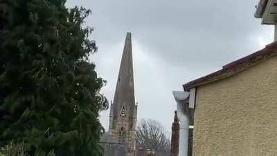 St Thomas church spire in Wells, Somerset, has just toppled