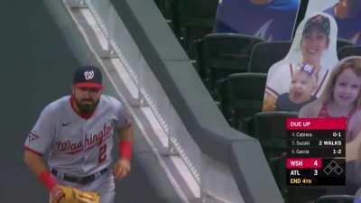 Here's Adam Eaton handing my daughter a foul ball.