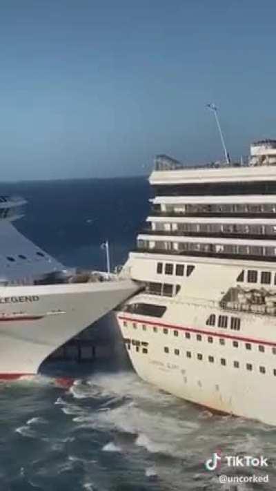 Two carnival cruise ships colliding