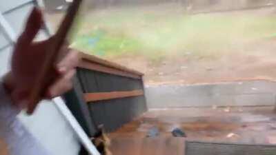 This is why someone should never stand under a tree during a thunderstorm