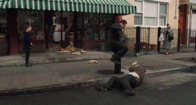A large part of the $200M budget of the 2019 film The Irishman was allocated to de-aging De Niro and company. While viewing scenes like this the audience was meant to be severely intoxicated to believe this isn't a 70 year old man pretending to beat up so