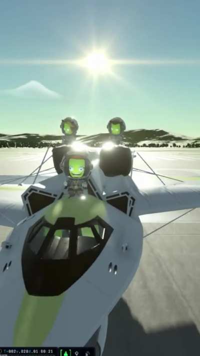 Kerbals, cruising down the runway...