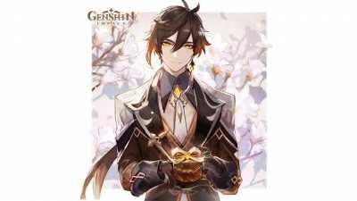 I animated Genshin Impact's Zhongli White Day art into a wallpaper!