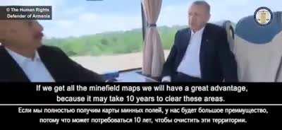 This discussion between the Presidents of Turkey and Azerbaijan certifies that the Armenian captives are being illegally held in Azerbaijan for exchange in parts with some mined maps. The Office of Armenia’s Human Rights Defender translated the video into