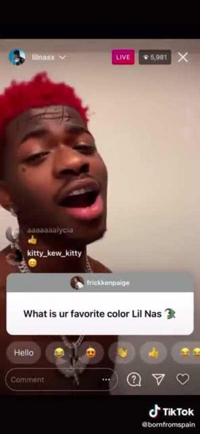 Lil Nas X listening to Carti