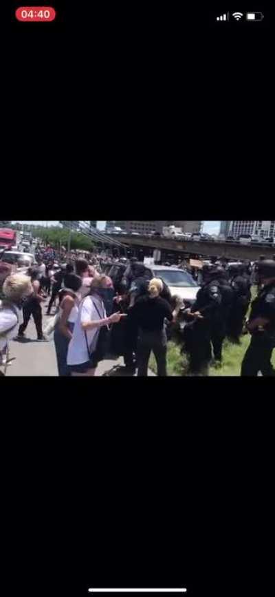 White girl gets her privilege checked in Austin, Texas during the protests (May 29th, 2020)