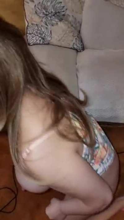 Rough Freeuse 😬 How to train her to suck on command 24/7