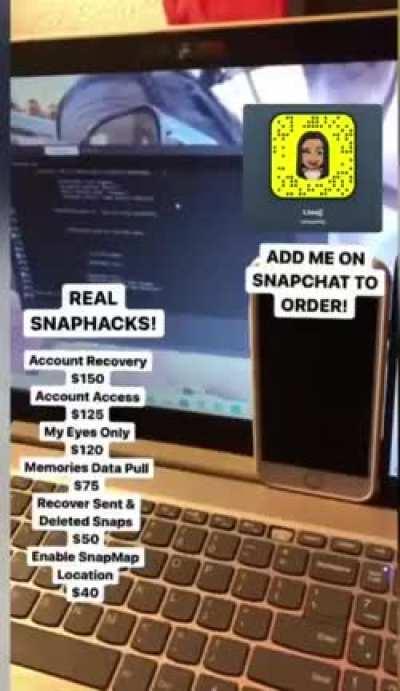 Real Snapchat, Instagram, Facebook & More Hacks Available! Add @naequality on Snapchat to order! Telegram Group Link In Comments Below 👇