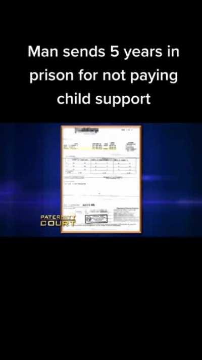 Man spent 5 years in prison after failing to pay child support for a child that wasn't even his own
