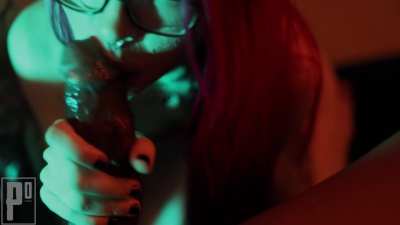 Two dick hungry bunnies worship a thick black cock