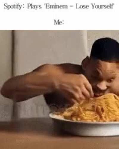 There's vomit on his sweater already/ Mom's spaghetti