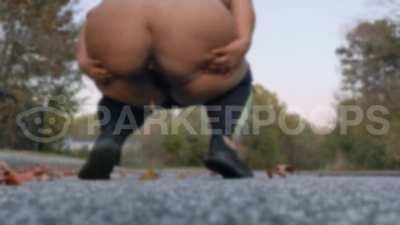 pooping on the side of the road [F]