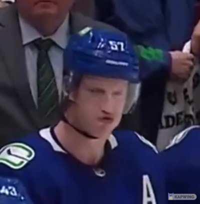 Myers' reaction after Petey's shootout goal