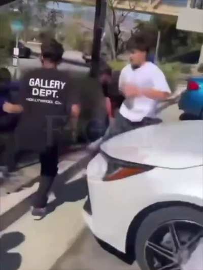 Floyd Mayweather entourage jump MMA fighter but WE win with the power of family❤️