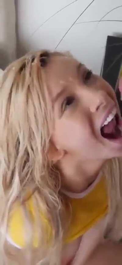 Lovely Blonde Loves Cum on her Face!