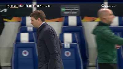 Ondrej Kudela (Slavia Prague) verbal incident vs Rangers