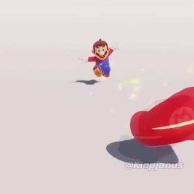 Mario throws a hat to a retard (credit: klapjanus)