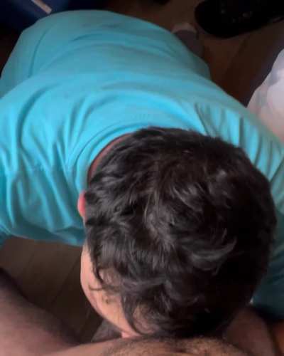 Deepthroating this monster cock