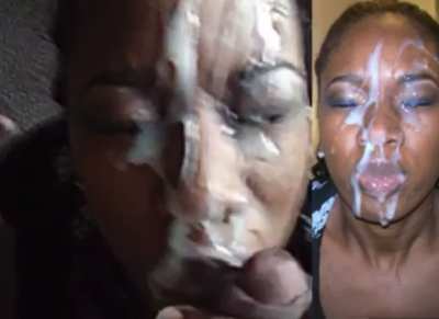Ebony slut got nostril filled with thick cum (nostrilshot) 👃🏾