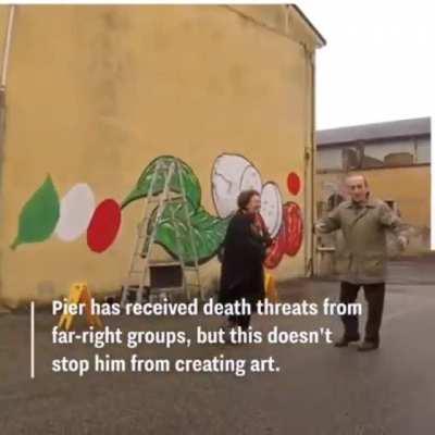 This artist tackles racist graffiti in the most perfect way...with food designs!