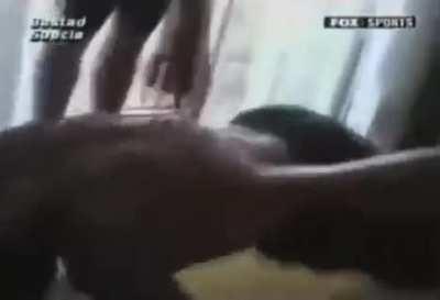 Young Rafa celebrating his only goal on 6-1 defeat against Moyá on FIFA.