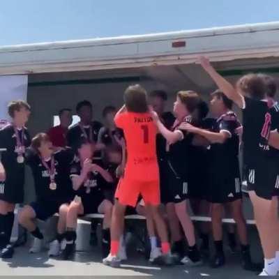 To celebrate with the boys