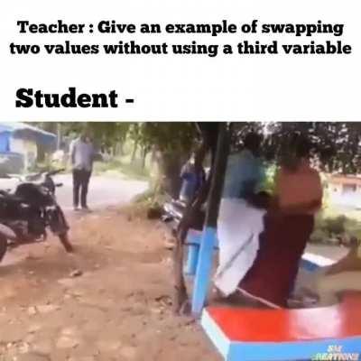 How to swap two variables without a third variable