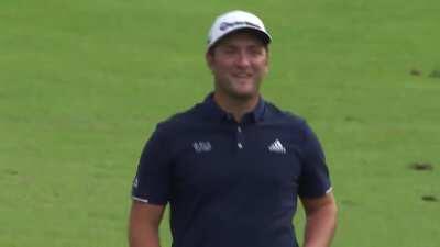 Jon Rahm hits a pond skim hole-in-one