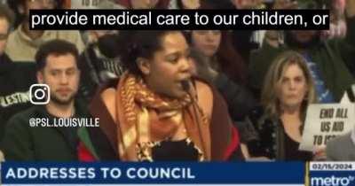 PSL (Party for Socialism and Liberation) Louisville addressed the Louisville Metro Council in support of a Ceasefire Resolution.