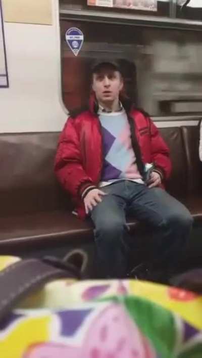 When you're expecting the guy on drugs to freak out but he's just as surprised as you.