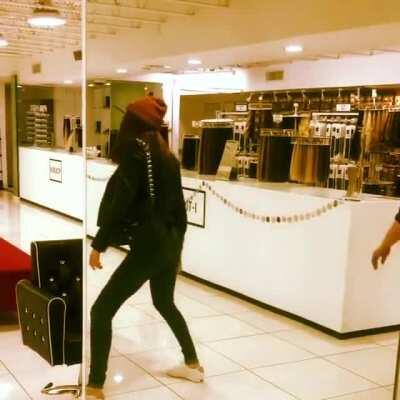 Showing off her fabulous moves