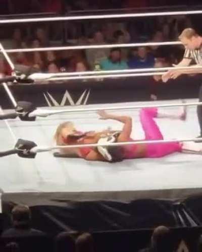 Mella's top undoing and almost coming off last night.