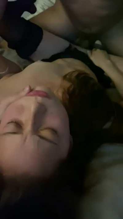 Cuck comforting his beautiful wife while she’s getting stretched out by my BBC [OC]