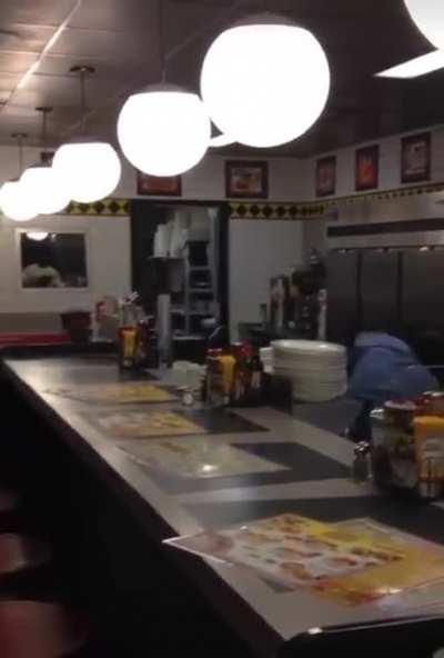 Mom: Why are you afraid to eat at Wafflehouse? Wafflehouse: