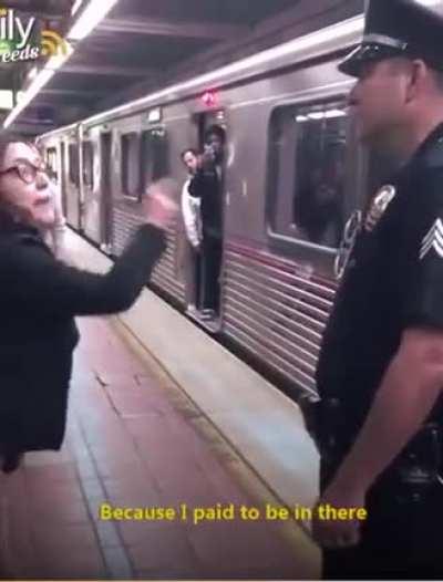 Woman arrested and dragged out of train for keeping her foot on the train seat