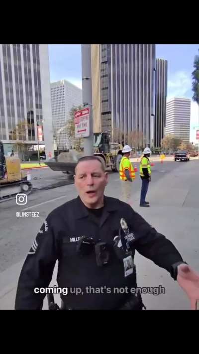 Cop gets irate when called out for littering.