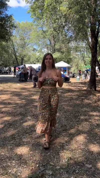 Letting my tits free at a cannabis festival 
