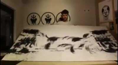 German Artist, Tim Bengel, made this with only sand and glue.