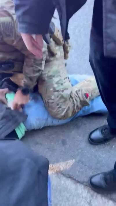 Masked ICE agents kidnapping and disappearing US citizen Nathan Plybon in Chicago. No charges have been brought against him and his family has not heard from him since he was forcefully loaded into the back of an unmarked car.