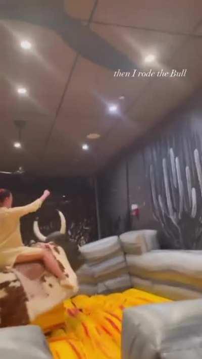 Paris riding that bull (