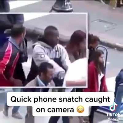 Quickest phone snatching ever