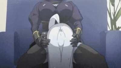 Lala a Dullahan Girl from Monster Mosume cumming from licking her own pussy