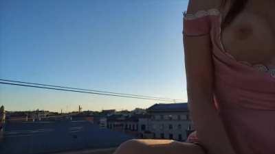 Riding on the rooftop