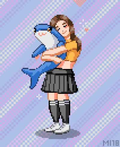 I made this silly animation of a Blahaj that turns people into the opposite gender. Would you try it? :3