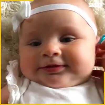 Baby listening for the first time